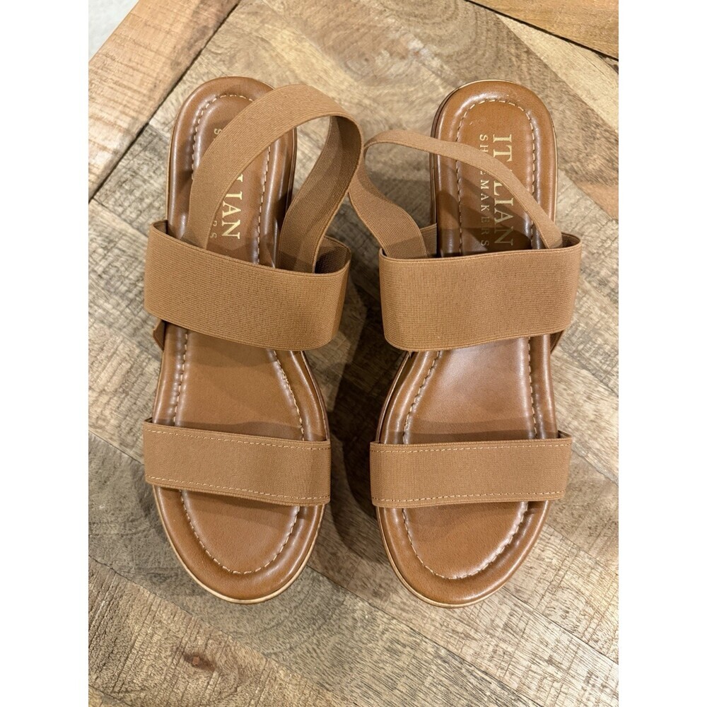Italian Shoemakers Womens Size 10 Brown Platform Wedge Sandals Made in Italy - Picture 2 of 11
